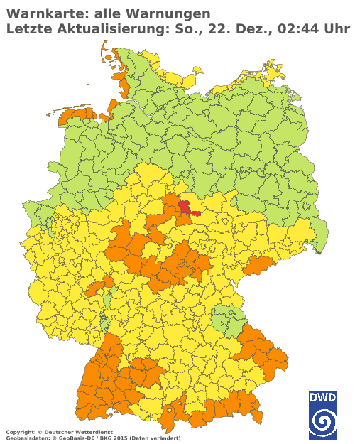 Aktuelle Wetterwarnungen für  Aichach-Friedberg