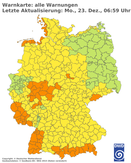 Aktuelle Wetterwarnungen für  Aichach-Friedberg