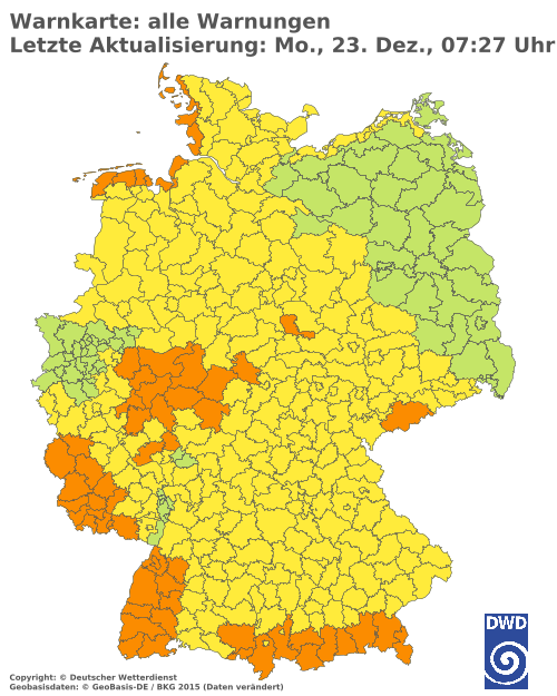 Aktuelle Wetterwarnungen für  Aichach-Friedberg