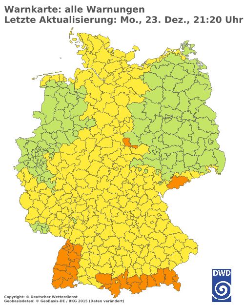 Aktuelle Wetterwarnungen für  Aichach-Friedberg