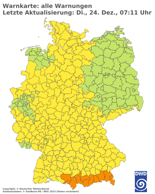 Aktuelle Wetterwarnungen für  Aichach-Friedberg