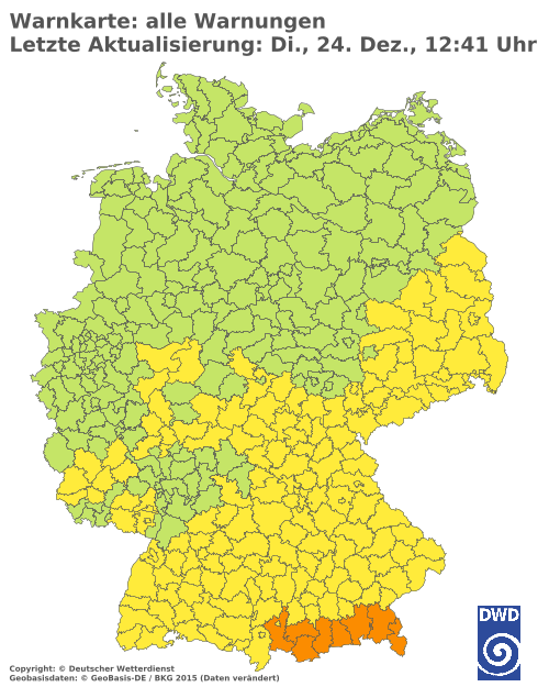 Aktuelle Wetterwarnungen für  Aichach-Friedberg