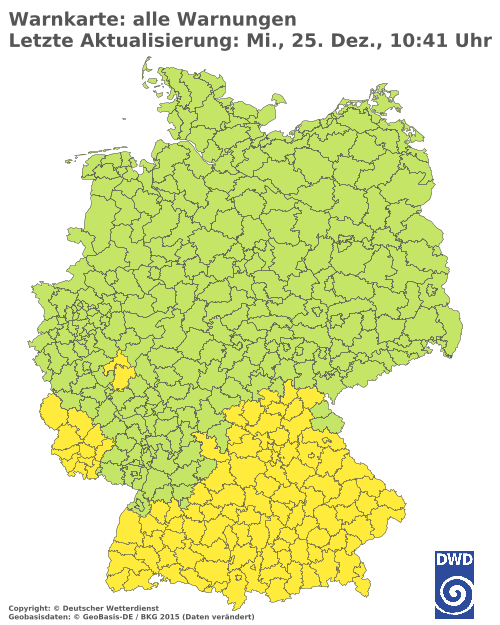 Aktuelle Wetterwarnungen für  Aichach-Friedberg