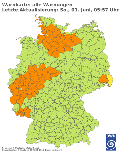 Aktuelle Wetterwarnungen für  Aichach-Friedberg